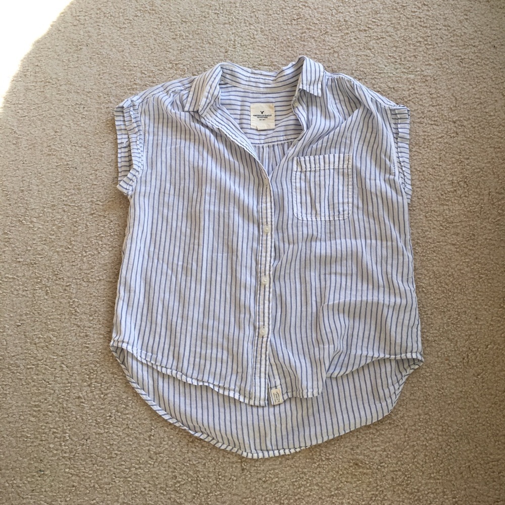 Button Up Striped Top
